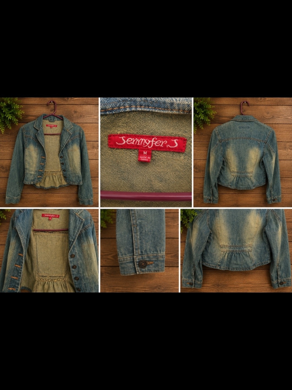 Sennyfer Medium Blue Denim Jacket with Peplum Waist - Sennyfer
